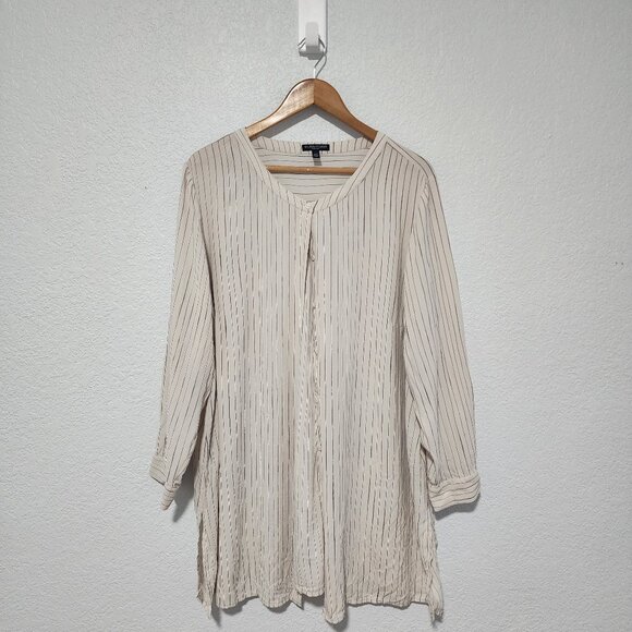 Eileen Fisher Women Blouse Bottom Top 100% Silk Size 2 X Plus size - Picture 1 of 7